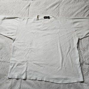 Vintage American Outpost Ribbed Heavyweight Short Sleeve Cotton Crew T Shirt L